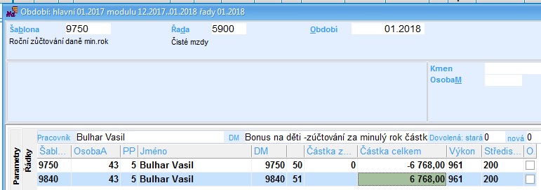 Roční zúčtování daní